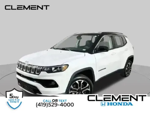 White 2022 Jeep Compass Limited for sale in Mansfield, OH