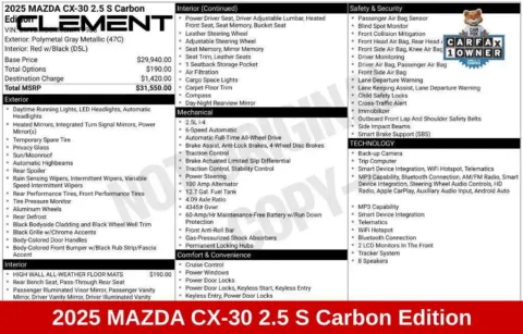 More photos of 2025 Mazda CX-30 2.5 S Carbon Edition at Clement Supercenter Ohio, OH