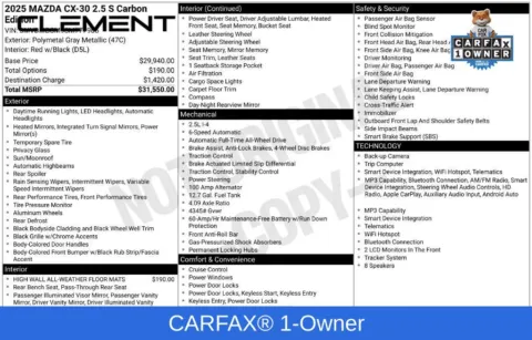 Another view of 2025 Mazda CX-30 2.5 S Carbon Edition for sale in Mansfield, OH at Clement Supercenter Ohio