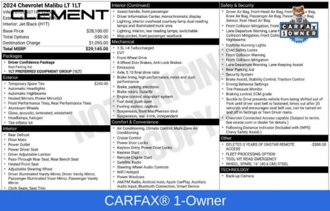 Another view of 2024 Chevrolet Malibu LT for sale in Mansfield, OH at Clement Supercenter Ohio