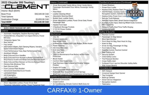 Another view of 2022 Chrysler 300 Touring for sale in Mansfield, OH at Clement Supercenter Ohio