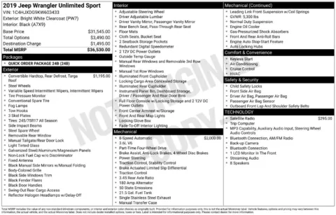 Photos of 2019 Jeep Wrangler Unlimited Sport for sale in Mansfield, OH at Clement Supercenter Ohio