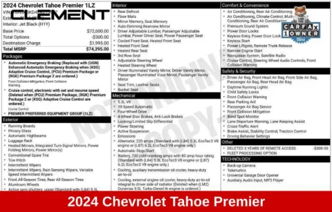 More photos of 2024 Chevrolet Tahoe Premier at Clement Supercenter Ohio, OH