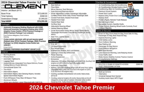 More photos of 2024 Chevrolet Tahoe Premier at Clement Supercenter Ohio, OH