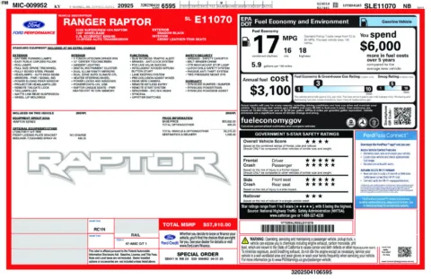 Photos of 2025 Ford Ranger Raptor for sale in Mansfield, OH at Clement Supercenter Ohio