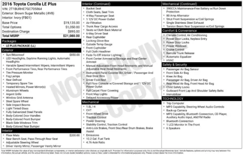 Photos of 2016 Toyota Corolla LE Plus for sale in Mansfield, OH at Clement Supercenter Ohio