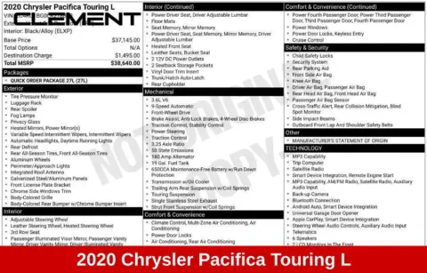 More photos of 2020 Chrysler Pacifica Touring L at Clement Supercenter Ohio, OH
