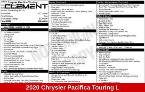 More photos of 2020 Chrysler Pacifica Touring L at Clement Supercenter Ohio, OH