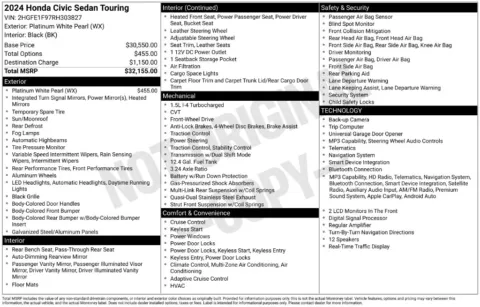 Photos of 2024 Honda Civic Touring for sale in Mansfield, OH at Clement Supercenter Ohio
