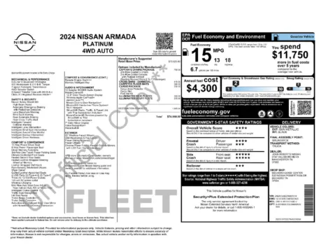 Photos of 2024 Nissan Armada Platinum for sale in Mansfield, OH at Clement Supercenter Ohio