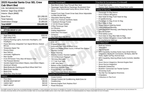 Photos of 2025 Hyundai Santa Cruz SEL for sale in Mansfield, OH at Clement Supercenter Ohio