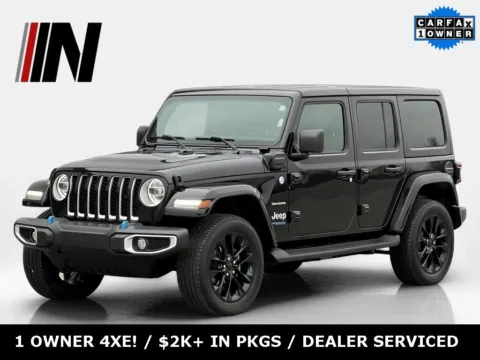 Black 2022 Jeep Wrangler 4xe Unlimited Sahara for sale in Noblesville, IN