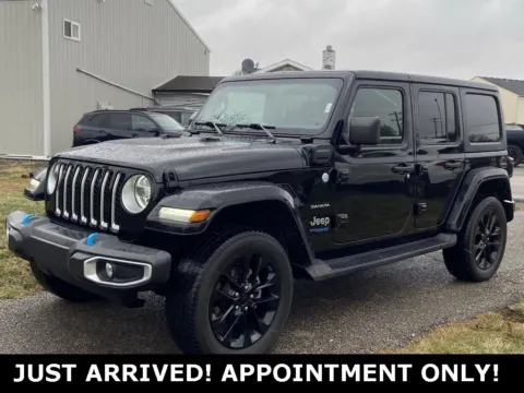 Black 2022 Jeep Wrangler 4xe Unlimited Sahara for sale in Noblesville, IN