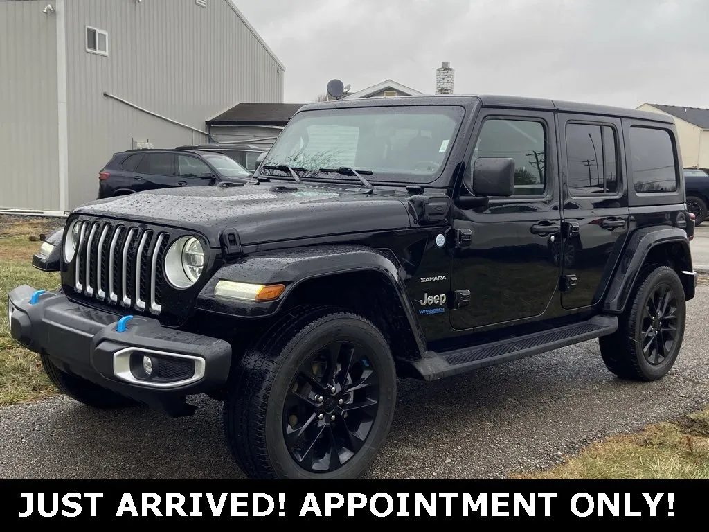 Black 2022 Jeep Wrangler 4xe Unlimited Sahara for sale in Noblesville, IN