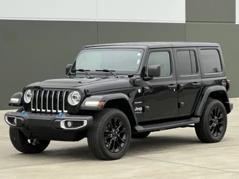 Black 2022 Jeep Wrangler 4xe Unlimited Sahara for sale in Noblesville, IN