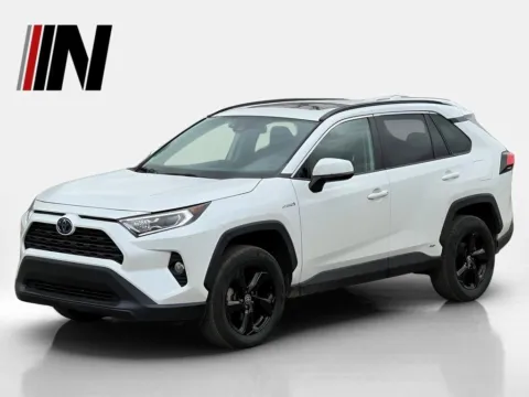 White 2021 Toyota RAV4 Hybrid XLE Premium for sale in Noblesville, IN