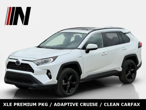 White 2021 Toyota RAV4 Hybrid XLE Premium for sale in Noblesville, IN