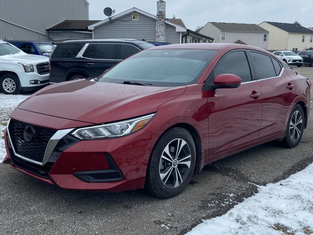 Red 2021 Nissan Sentra SV for sale in Noblesville, IN