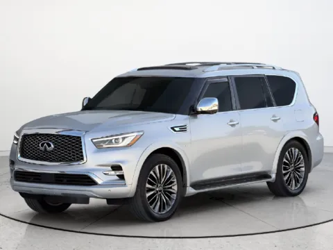Silver 2019 INFINITI QX80 LUXE for sale in Noblesville, IN