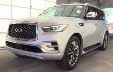 Silver 2019 INFINITI QX80 LUXE for sale in Noblesville, IN