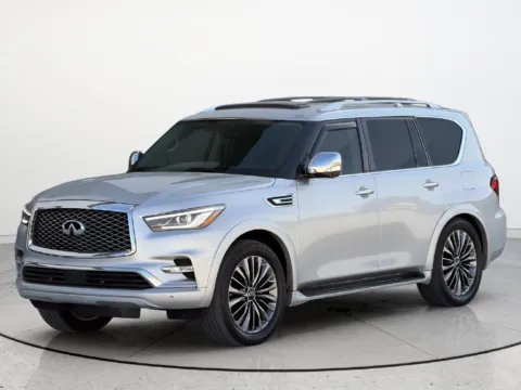 Silver 2019 INFINITI QX80 LUXE for sale in Noblesville, IN