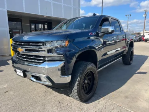 Blue 2019 Chevrolet Silverado 1500 LTZ Crew Cab 4WD for sale in San Antonio, TX