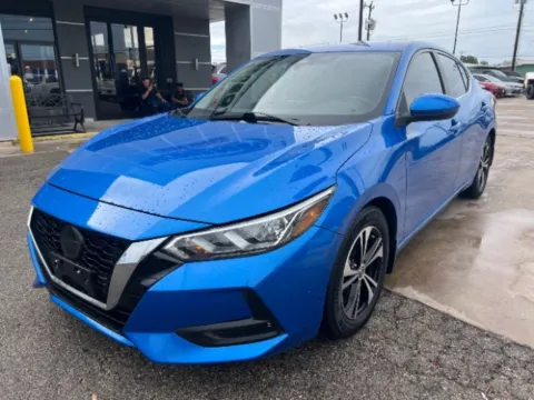 Blue 2021 Nissan Sentra SV for sale in San Antonio, TX