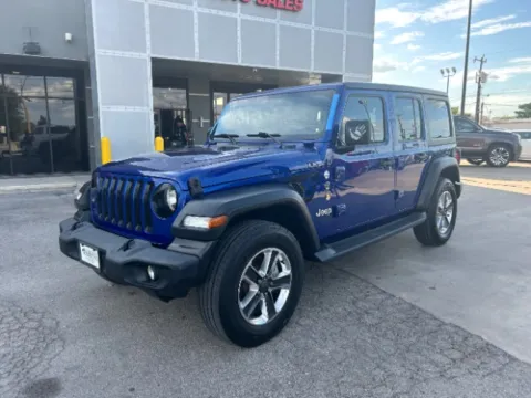 Blue 2019 Jeep Wrangler Unlimited Sport for sale in San Antonio, TX