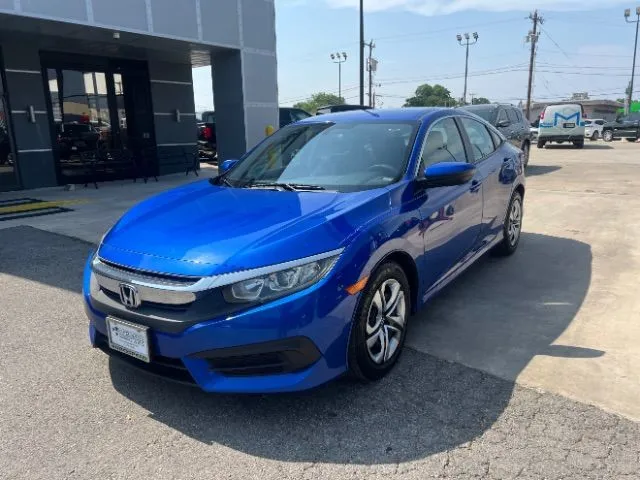 Blue 2016 Honda Civic LX Sedan CVT for sale in San Antonio, TX