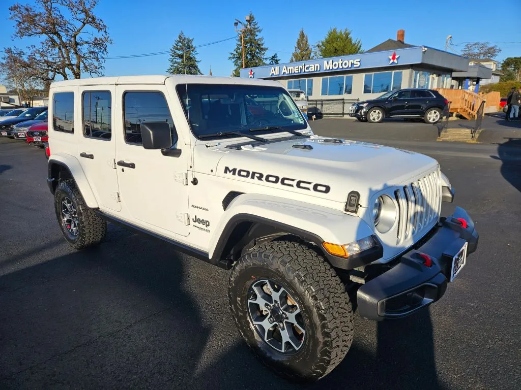 White 2021 Jeep Wrangler Unlimited Sahara Sport Utility 4D for sale in Tacoma, WA