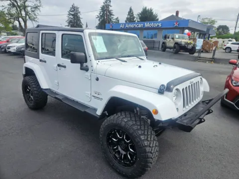 White 2017 Jeep Wrangler Unlimited Sahara Sport Utility 4D for sale in Tacoma, WA