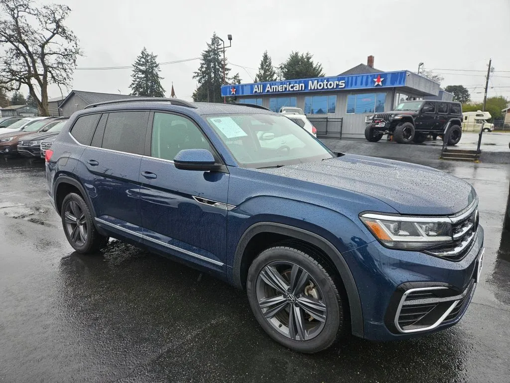 Blue 2021 Volkswagen Atlas SE R-Line 4Motion w/Tech Pkg (2021.5) Sport Utility 4D for sale in Tacoma, WA
