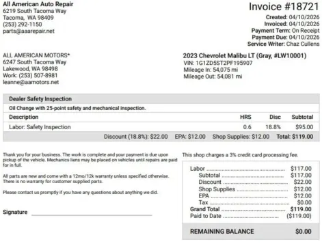 Another view of 2023 Chevrolet Malibu 1LT Sedan 4D for sale in Tacoma, WA at All American Motors