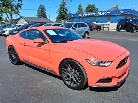 Orange 2017 Ford Mustang EcoBoost Coupe 2D for sale in Tacoma, WA