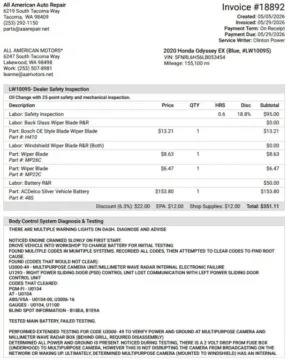 Another view of 2020 Honda Odyssey EX Minivan 4D for sale in Tacoma, WA at All American Motors