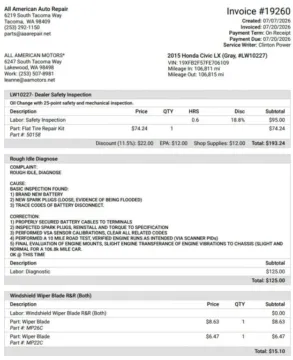 Another view of 2015 Honda Civic LX Sedan 4D for sale in Tacoma, WA at All American Motors