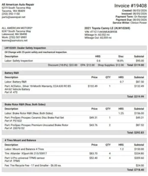 Another view of 2021 Toyota Camry LE Sedan 4D for sale in Tacoma, WA at All American Motors