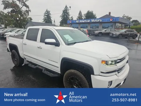 White 2018 Chevrolet Silverado 1500 Crew Cab Z71 LTZ Pickup 4D 5 3/4 ft for sale in Tacoma, WA