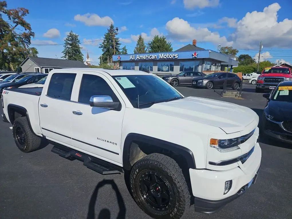 White 2018 Chevrolet Silverado 1500 Crew Cab Z71 LTZ Pickup 4D 5 3/4 ft for sale in Tacoma, WA