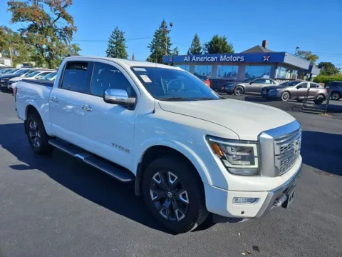 White 2021 Nissan Titan Crew Cab Platinum Reserve Pickup 4D 5 1/2 ft for sale in Tacoma, WA