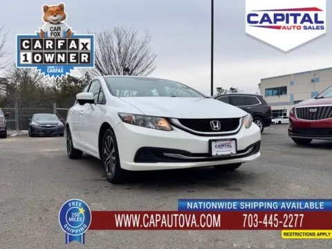 White 2014 Honda Civic EX for sale in Chantilly, VA