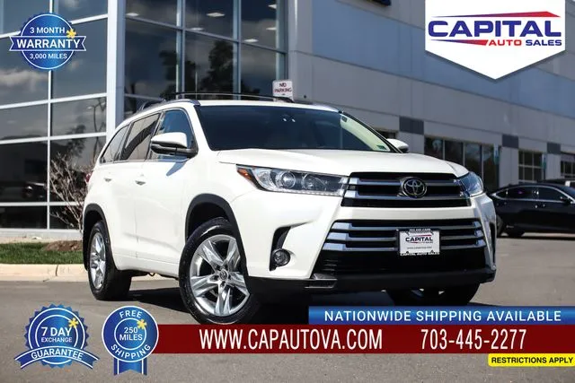 White 2017 Toyota Highlander Limited for sale in Chantilly, VA