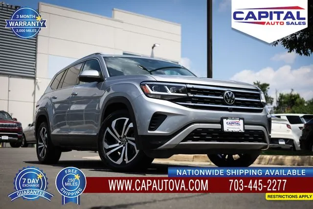 Silver 2021 Volkswagen Atlas SEL Premium for sale in Chantilly, VA