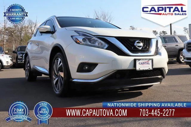 White 2015 Nissan Murano Platinum for sale in Chantilly, VA