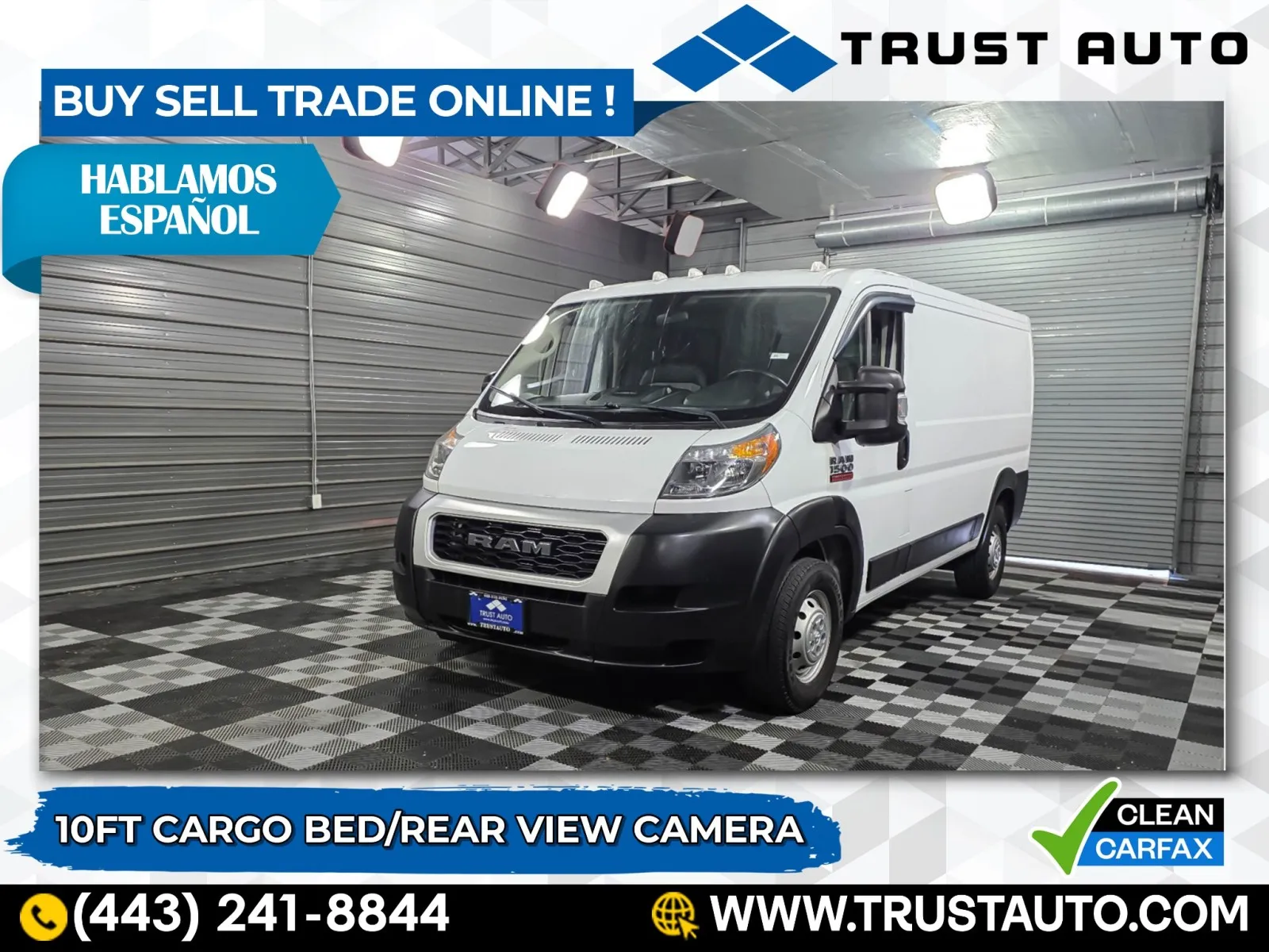 2019 Ram ProMaster 1500 Cargo 136''WB Low Roof Minivan/Van