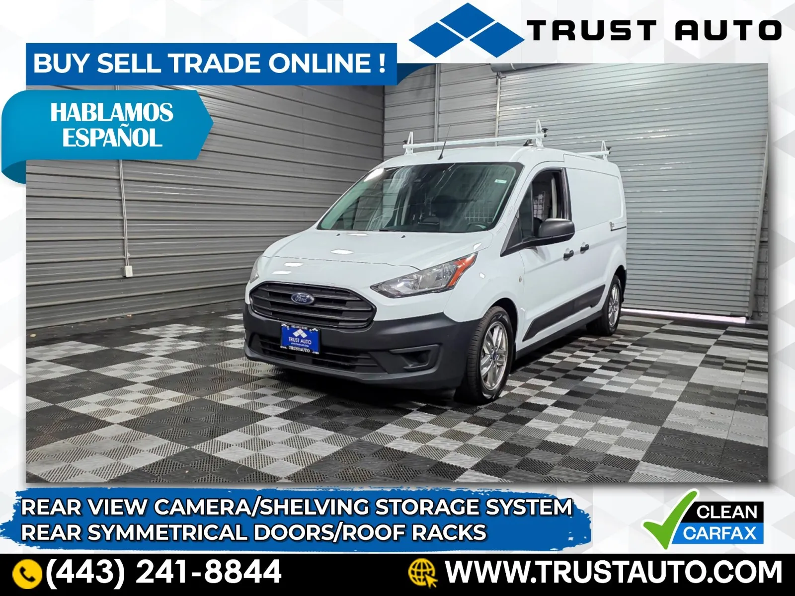 2021 Ford Transit Connect XL 121WB LWB Minivan/Van w/Rear Symmetrical Doors