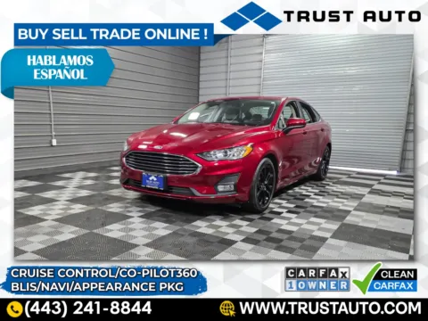 Red 2019 Ford Fusion SE Sedan for sale in Sykesville, MD