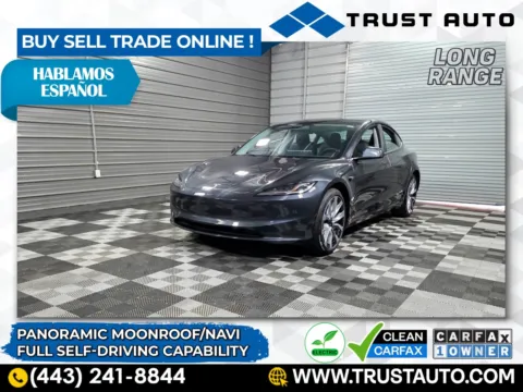 Gray 2025 Tesla Model 3 Long Range Electric Sedan w/Full Self-Driving Capability for sale in Sykesville, MD