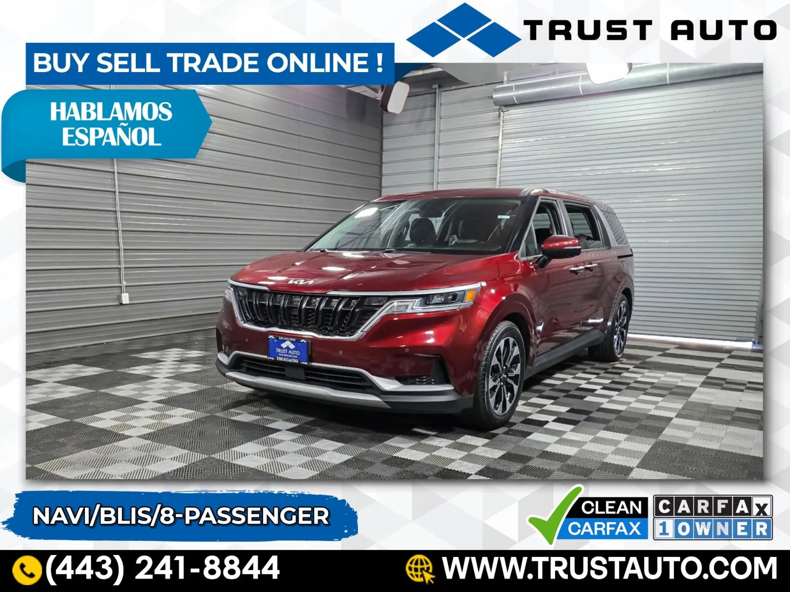 Red 2022 Kia Carnival EX 8-Passenger Minivan/Van for sale in Sykesville, MD