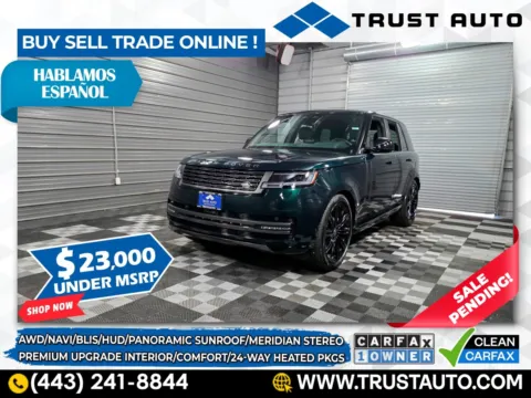 Green 2025 Land Rover Range Rover SE AWD SUV w/Premium Upgrade Interior/Comfort Pkgs for sale in Sykesville, MD